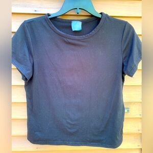 Olivia Rae Black Short-sleeve cropped t-shirt top shirt Very stretchy